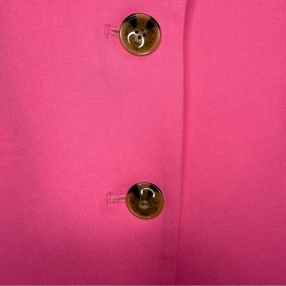 J. Crew SMALL Bright Pink Cotton Two-Button Women's Blazer with Satin Liner - Picture 12 of 12